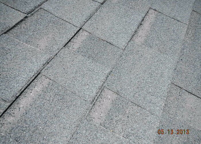 excessive granule loss in shingles at mansfield Office